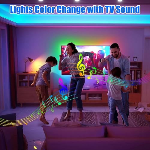 Thumbnail 6 de Liwqolx Tira LED TV RGB 5 m con 30 LED por metro, app Bluetooth y mando para TV de 65-75 pulgadas