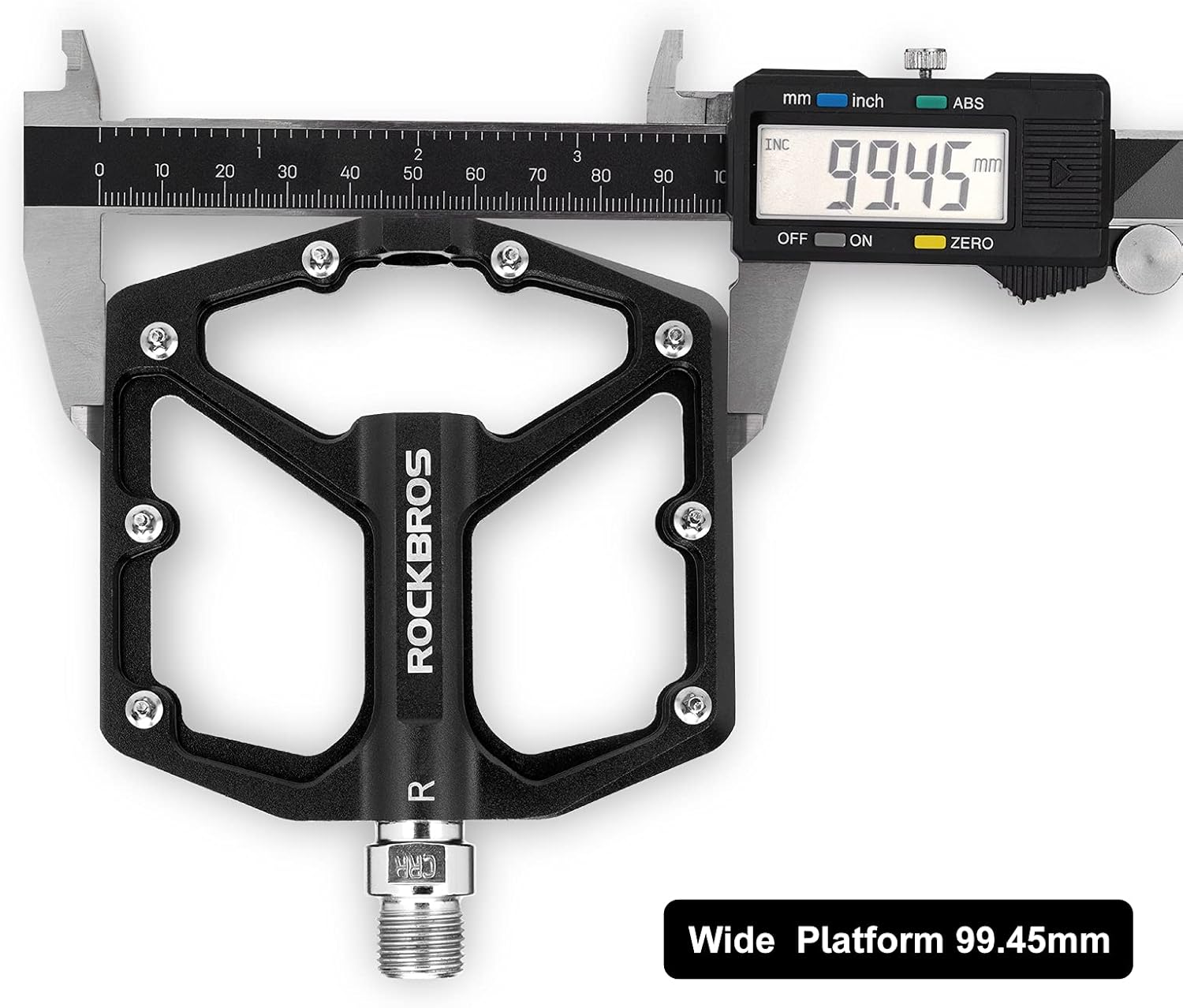 Detalle 2 de ROCKBROS Mountain Bike Pedals: Flat Aluminum 9/16" Sealed Bearing for MTB, Road, and More