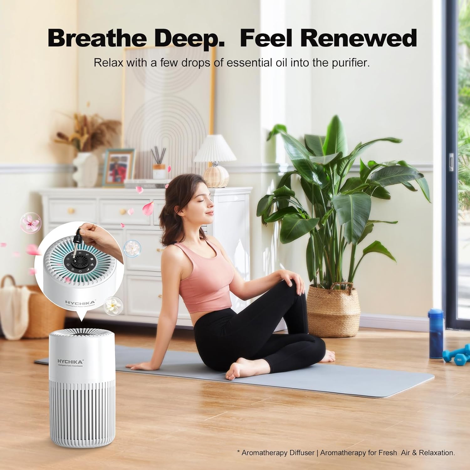 Thumbnail 5 de HYCHIKA bedroom air purifier with HEPA filter, fragrance sponge and 3 speeds (quiet HEPA cleaner)