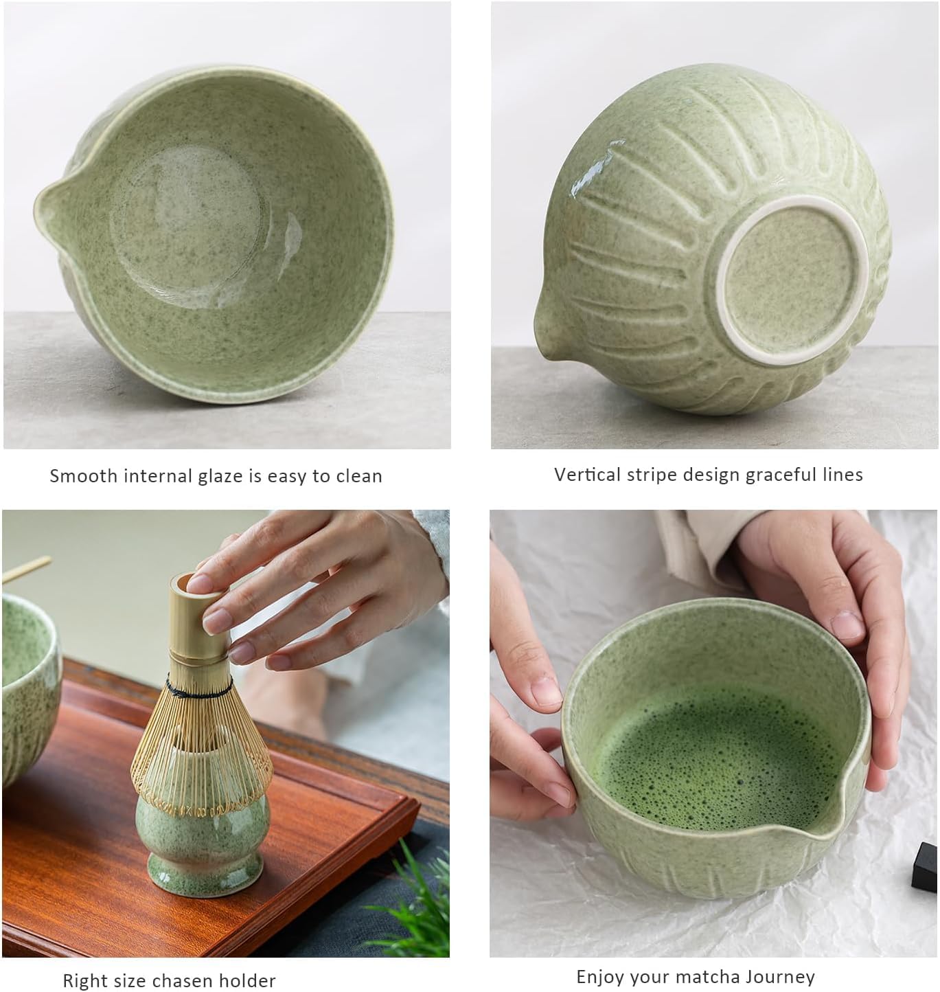 Thumbnail 2 de TANG PIN Matcha Set (15 oz) with Match Bowl, Bamboo Whisk, Scoop, and Chasen Holder
