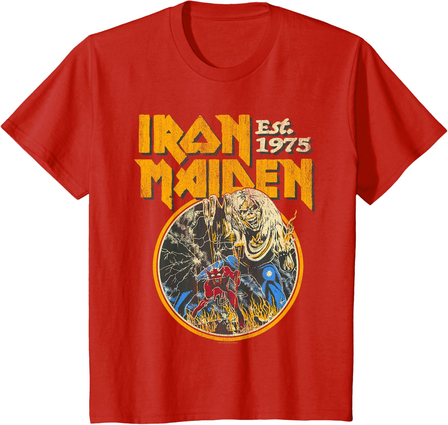Thumbnail 3 de Iron Maiden Vintage Beast Circle Red T-Shirt