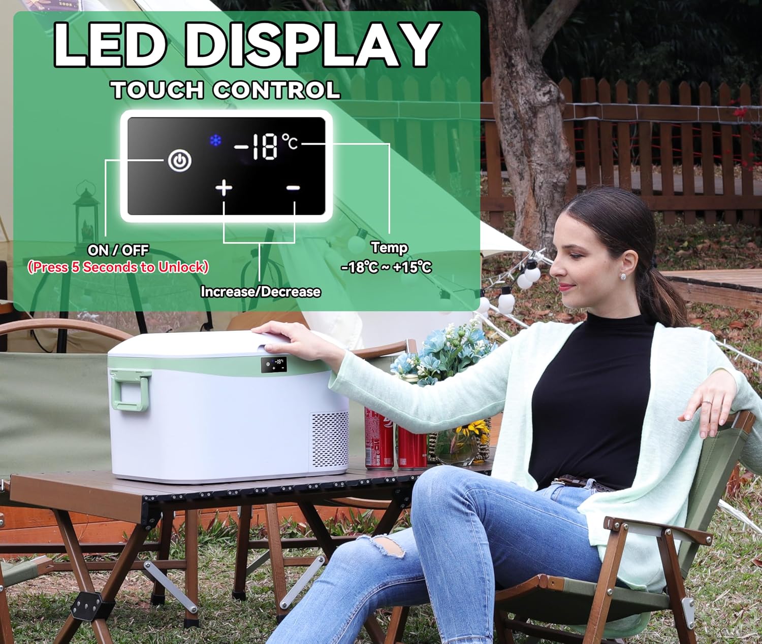 Detalle de BINGI 12.8L Car Fridge Freezer Portable Compressor Cooler