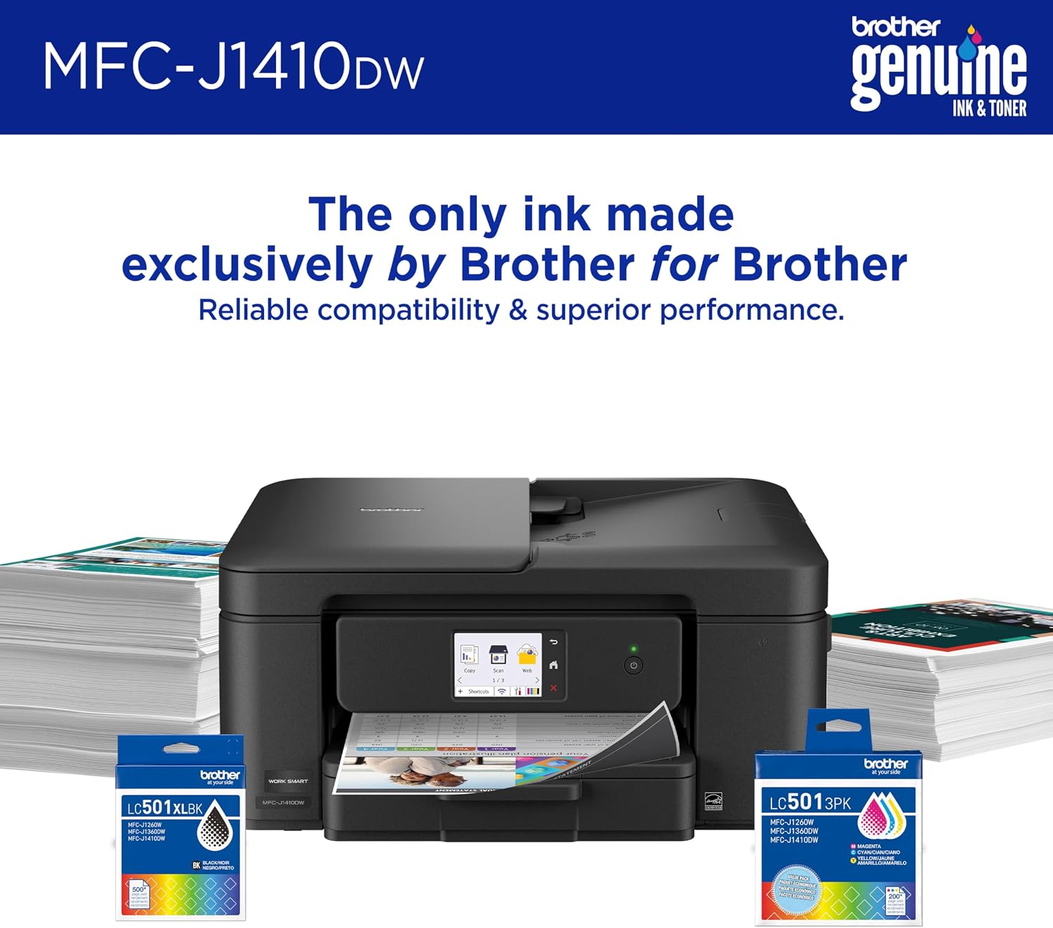 Detalle 2 de Brother wireless color inkjet all-in-one printer MFC-J1410DW