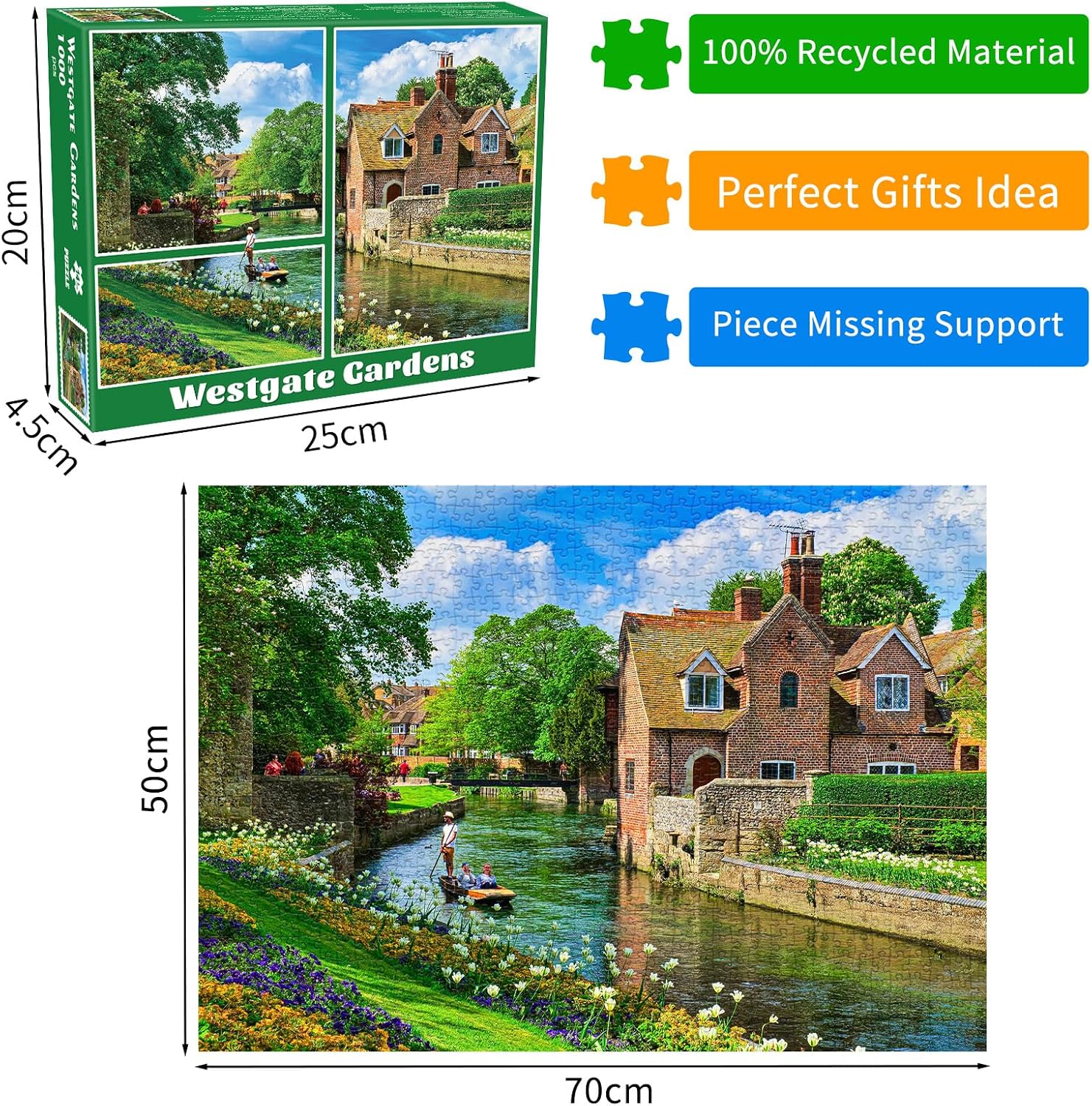 Thumbnail 2 de Westgate Gardens Historic River Tour 1000-piece Jigsaw Puzzle for Adults