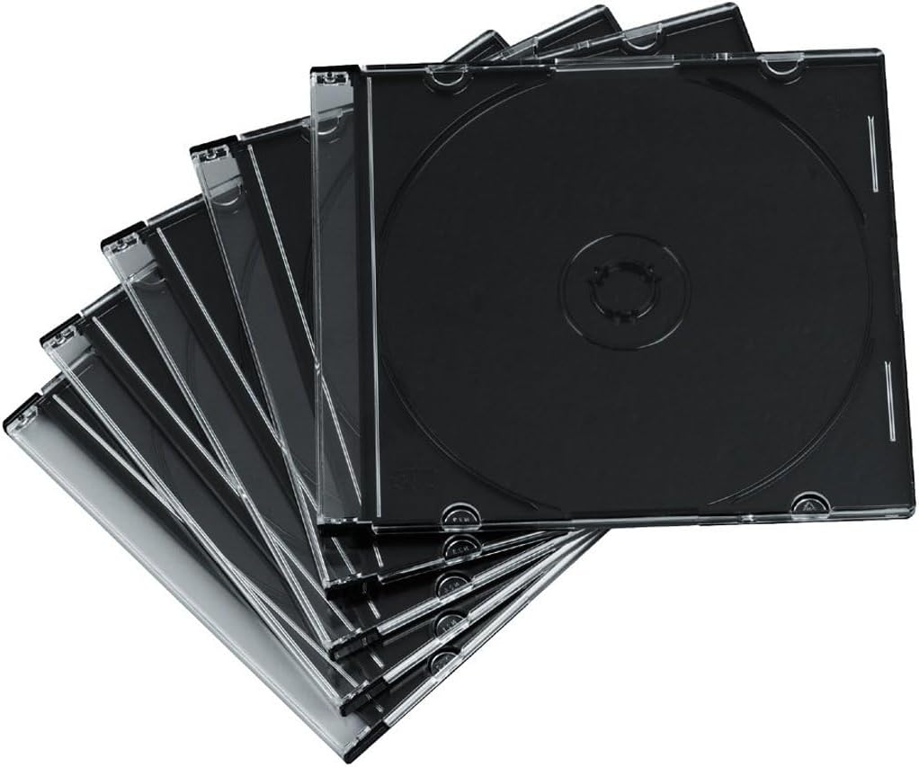 Detalle 2 de Hama CD-Leerhüllen Schutzhülle, Slim – 50er Pack, transparent-schwarz, Höhe ca. 5 mm