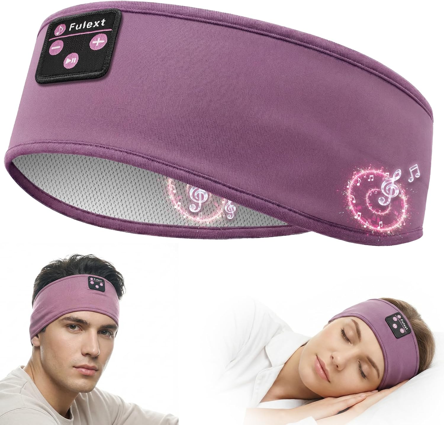 Detalle de Fulext FULH01 slaaphoofdtelefoon met Bluetooth en stoffen hoofdband