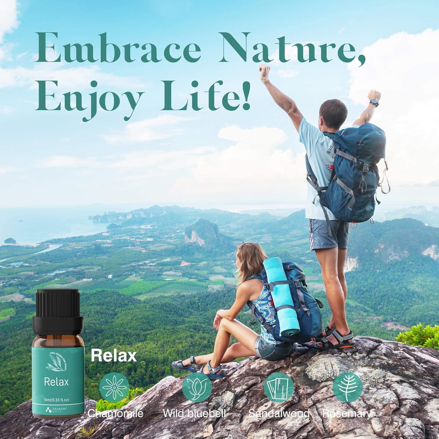 Detalle de ASAKUKI Essential Oil Blends Gift Set 6x10ml
