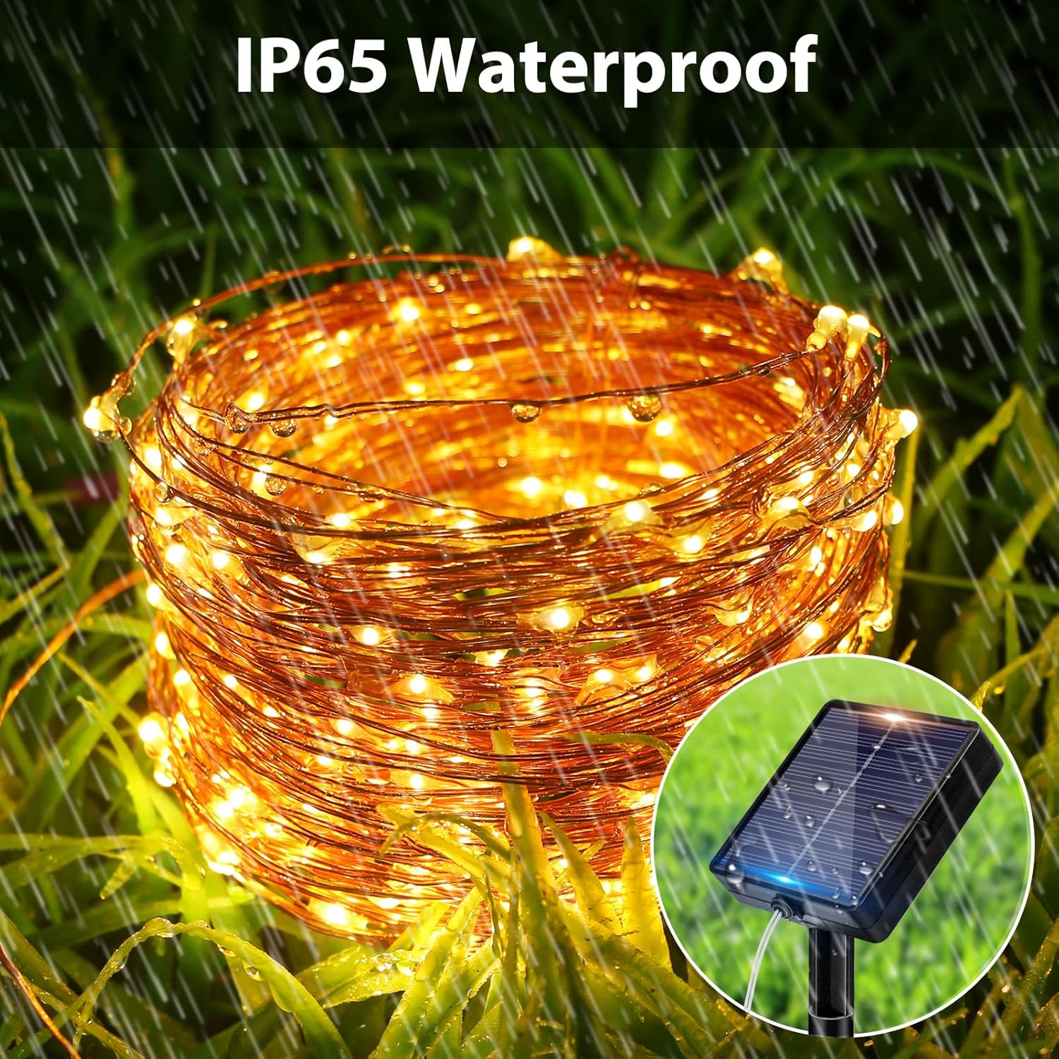 Thumbnail 2 de Peasur 3 Pack Solar Lights Outdoor Garden String: 36m of Warm White LEDs with 8 Modes