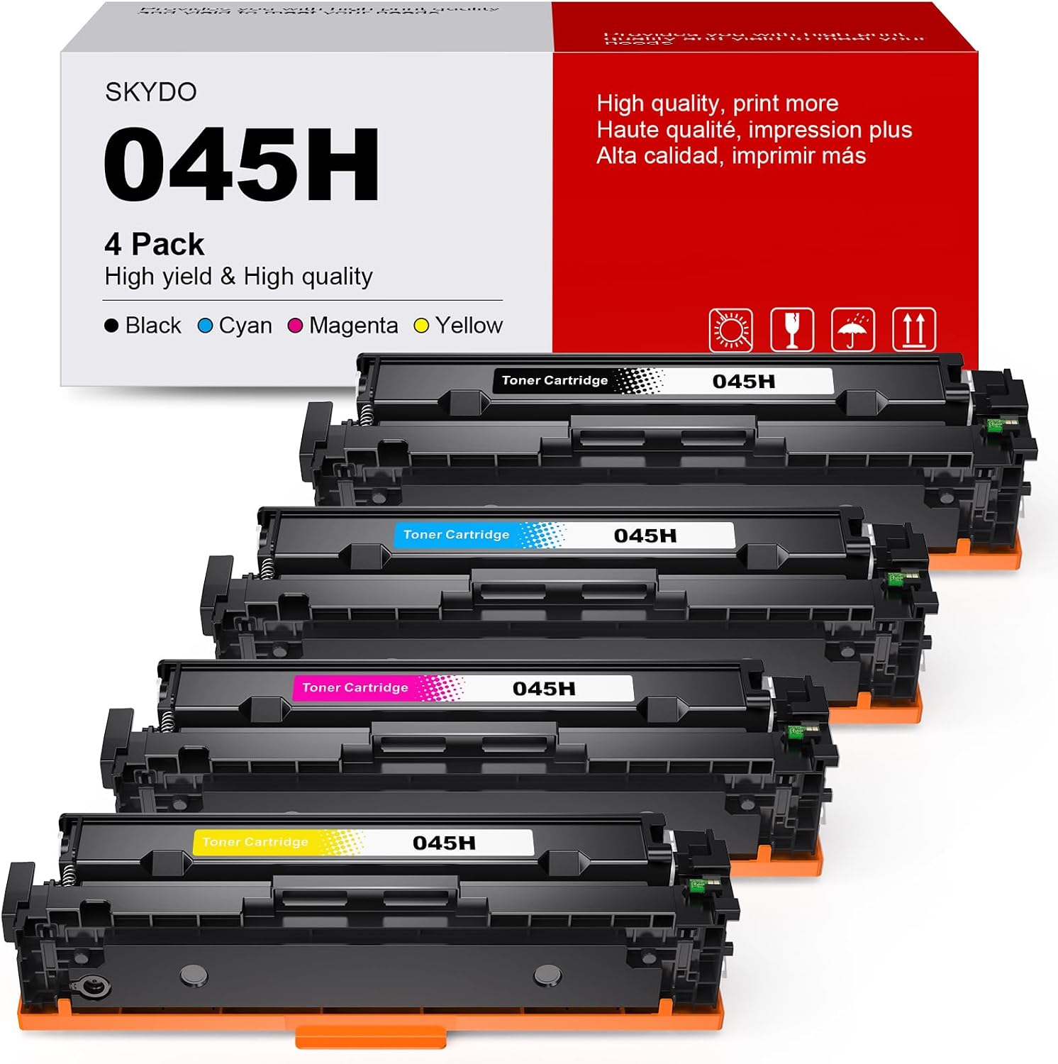 Detalle de Skydo 045H Compatible Toner Cartridge Set, 4 Colours for Canon Printers