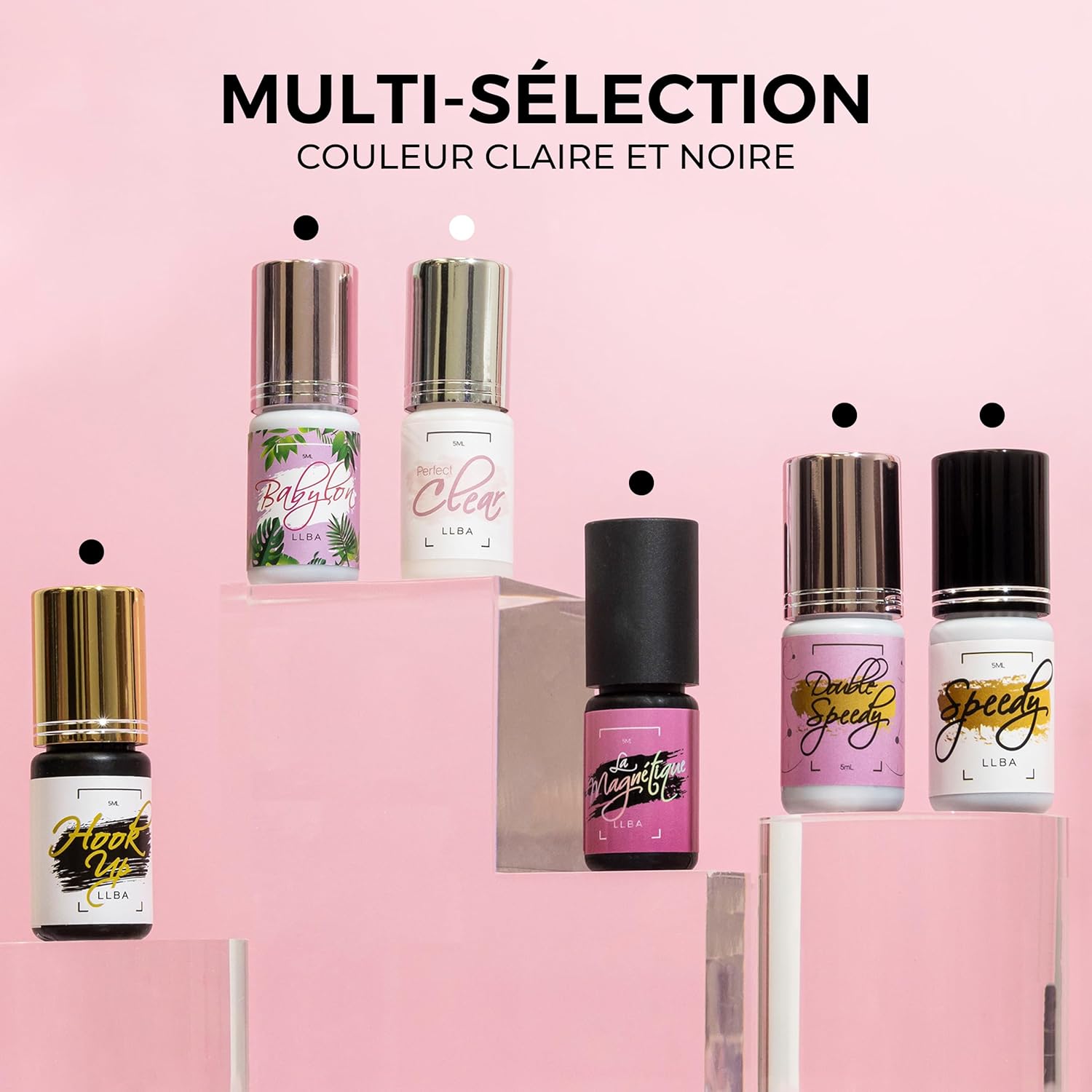 Thumbnail 1 de LLBA colle à cils pour professionnels – Colle Noir La Magnétique, séchage ultra rapide 0,5–3 s, 5 mL