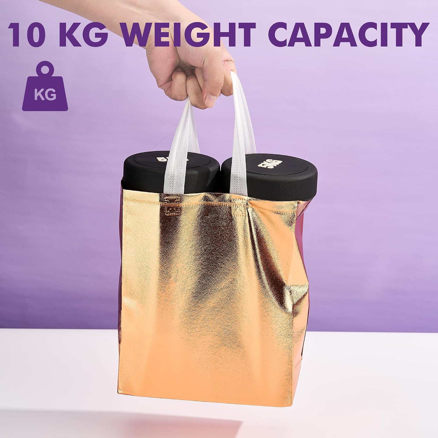Detalle de PACKINNO Reusable Gift Bags, 8 x 4 x 10 Inches