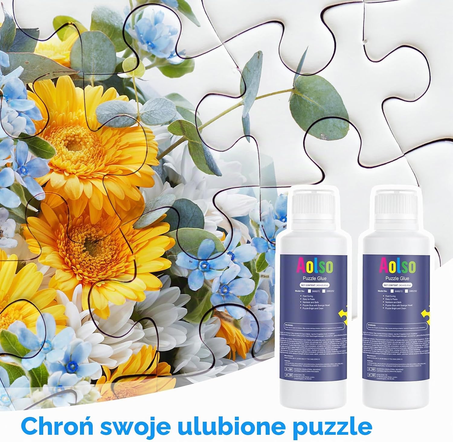 Thumbnail 6 de Aolso Aolso – klej do puzzli PVA, 2 × 240 ml z gąbkowym aplikatorem