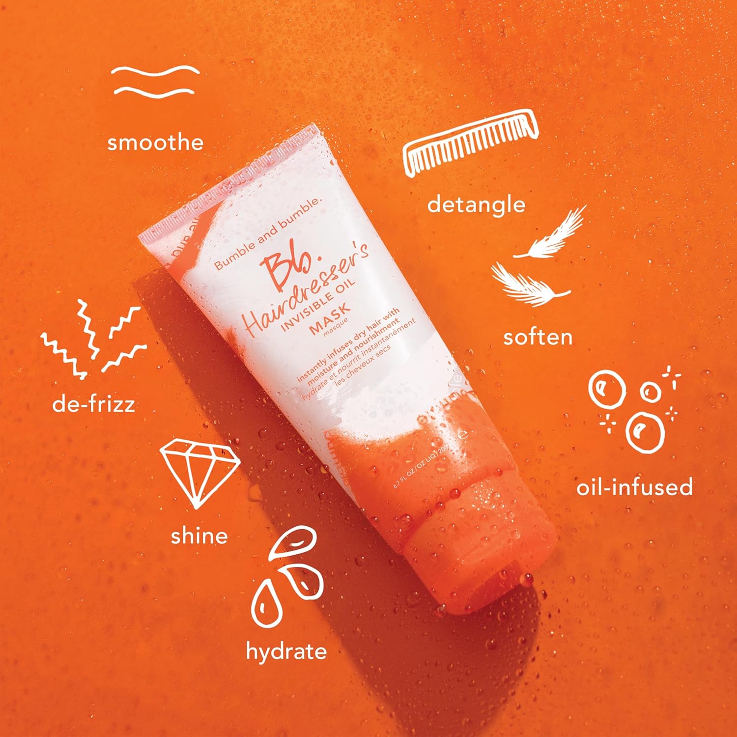 Thumbnail 4 de Bumble and bumble Hairdresser's Invisible Oil Hydrating Hair Mask (200 ml) for anti-frizz, colour-safe hydration