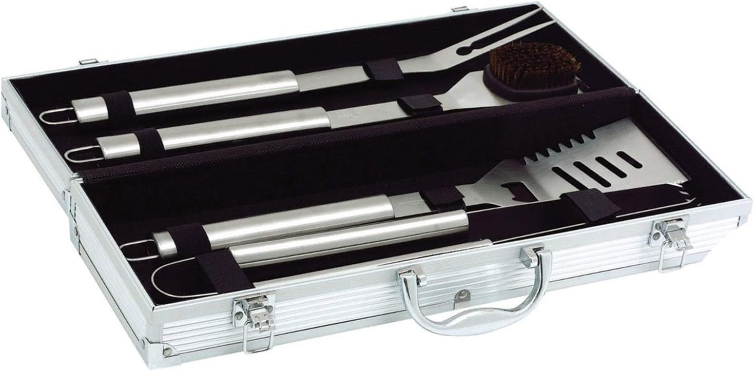 Thumbnail 3 de GOODS+GADGETS® barbecuegerei van roestvrij staal met aluminium koffer, 5-delig