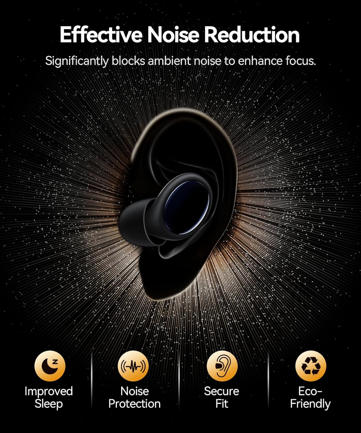 Detalle 2 de 45 dB Noise-Reducing Silicone Reusable Earplugs with 8 Tips