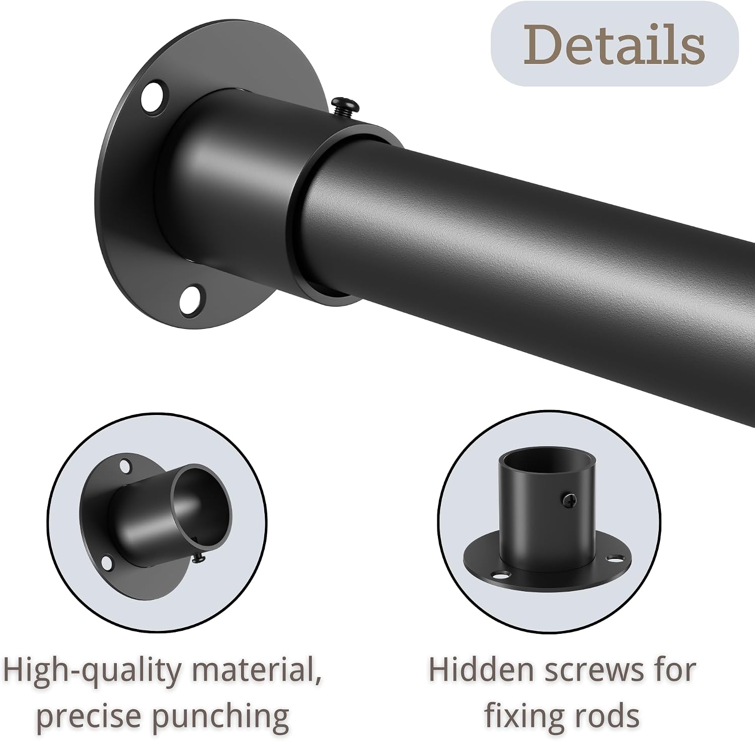 Detalle 2 de Venwemong Wardrobe Rail 70–90 cm extendable wardrobe rail