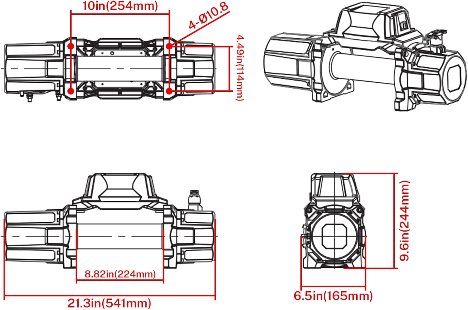 Thumbnail 6 de XYCLE 12V 13,500 lb Electric Winch (IP68) with 2 Wireless Remotes & Synthetic Rope