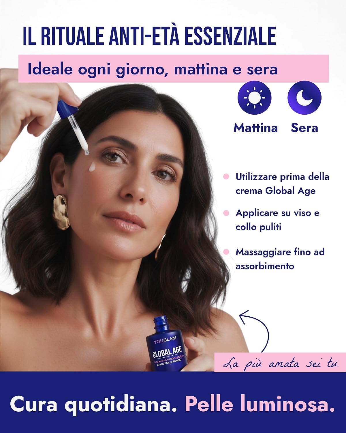 Thumbnail 6 de YOUGLAM Global Age siero viso antirughe con acido ialuronico, bakuchiol e ribosio (30 ml)
