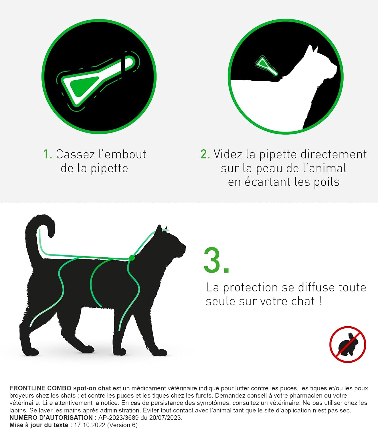Thumbnail 3 de FRONTLINE Combo Chat – Anti Puces, Tiques & Poux (3 Pipettes) – Protection 4 Semaines