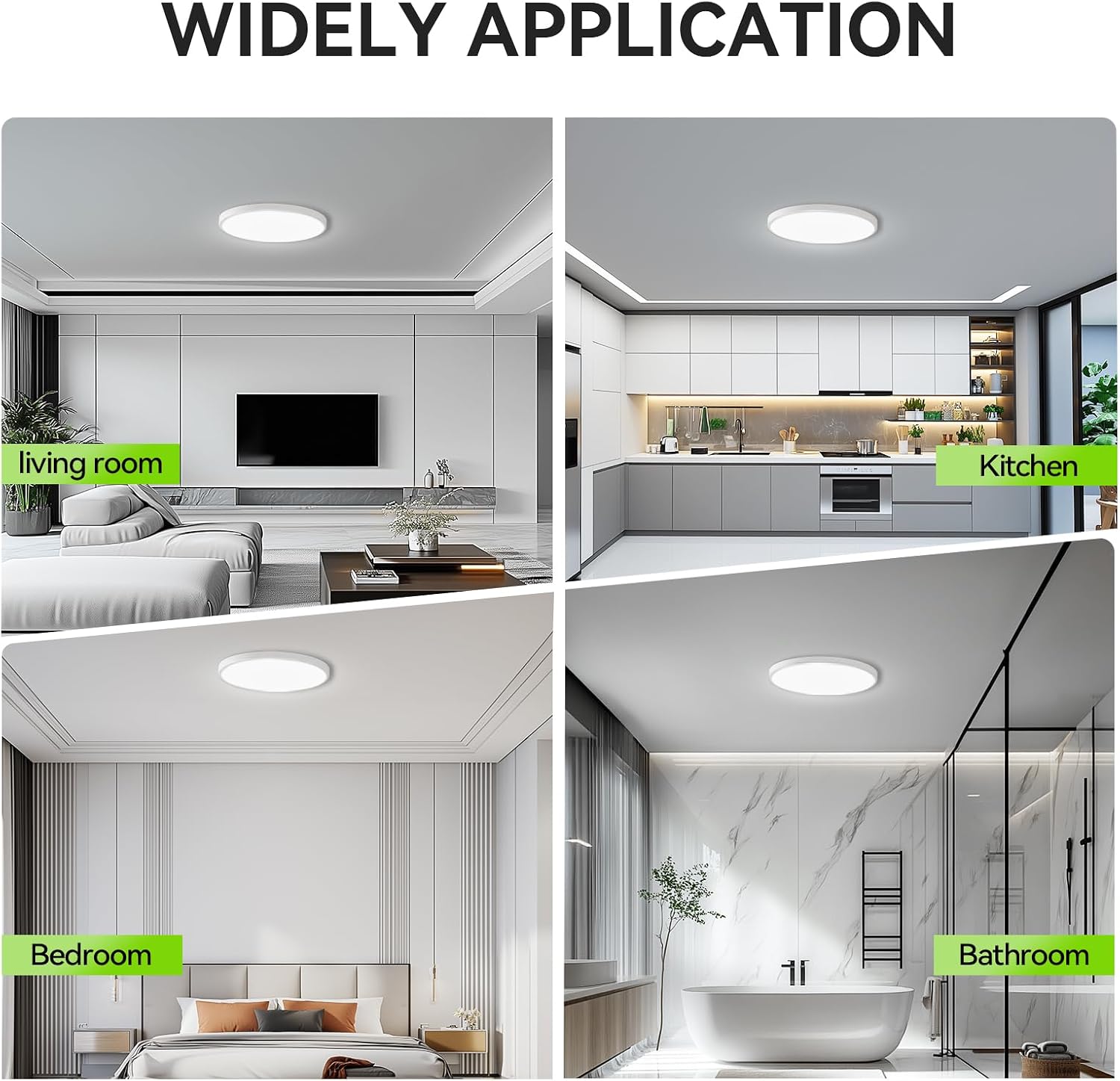 Thumbnail 6 de MODERN plafonniers LED encastrables super fins 28W 3200-Lumen Ceiling Light, 6-Pack