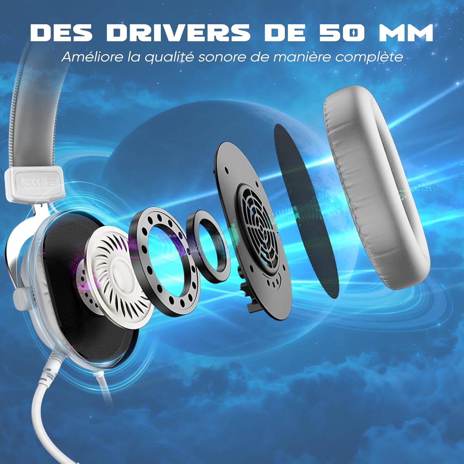Thumbnail 6 de FIFINE H6 : casque gamer PC avec micro amovible et son surround virtuel 7.1 USB