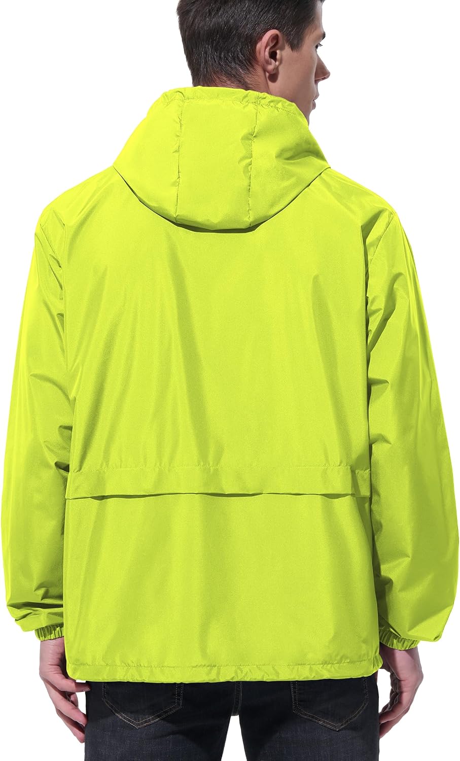 Detalle de UIQUR Men’s rain jacket raincoat windbreaker: waterproof, windproof and packable