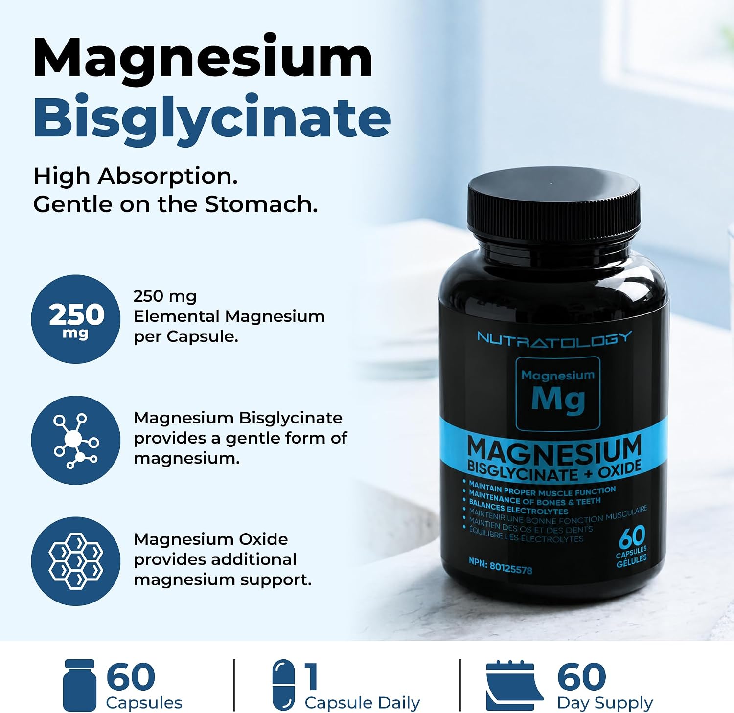Detalle 2 de Nutratology Magnesium supplement 250 mg