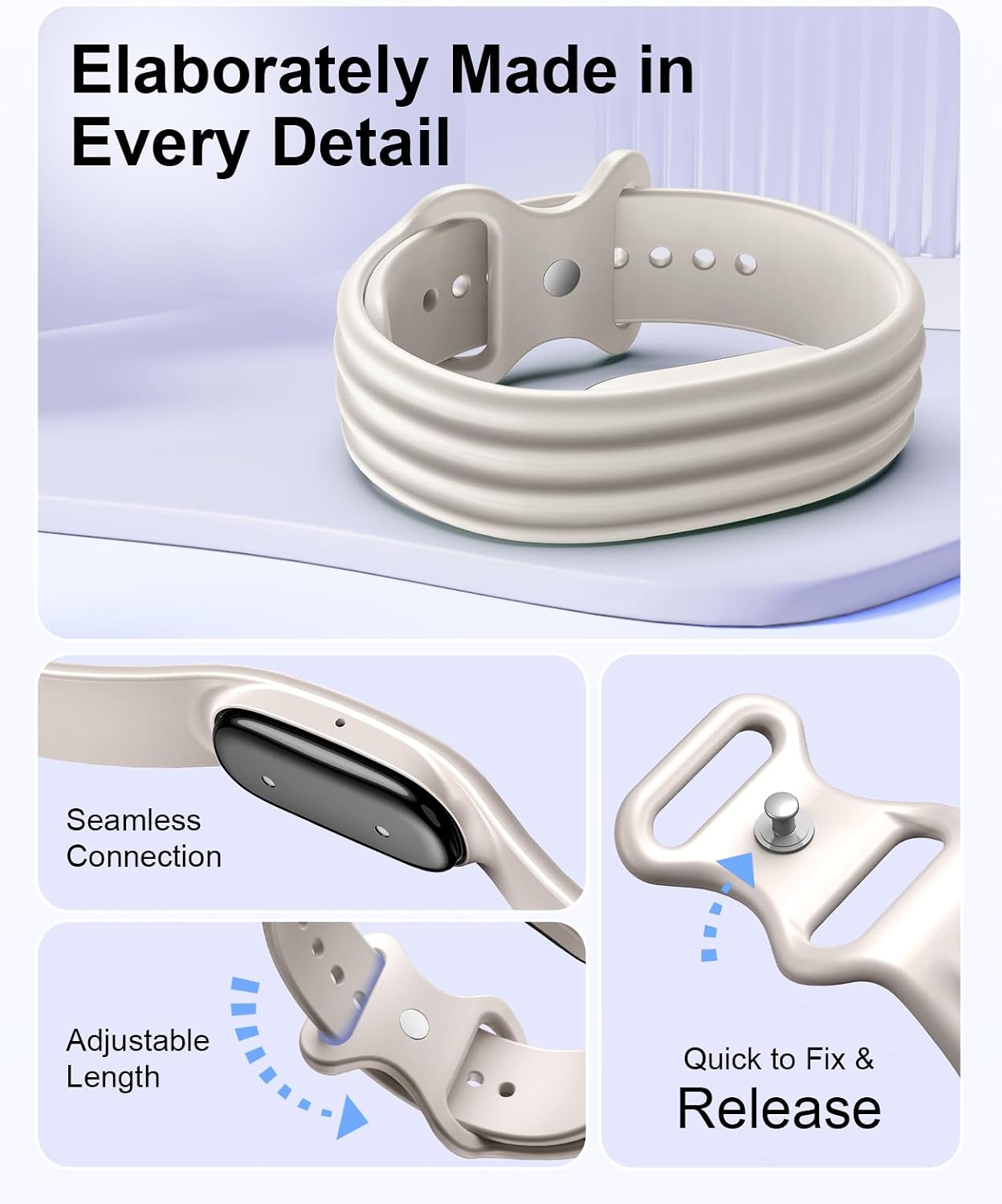 Detalle de TiMOVO Fitbit Air Replacement Active Bands, 5-Pack Silicone Straps