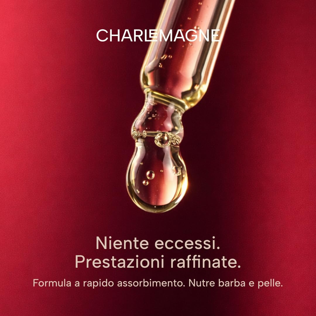 Detalle de Charlemagne Olio Barba per Uomo – 30 ml, Clearmont | Profumo Minimalista, Olio Barba Premium