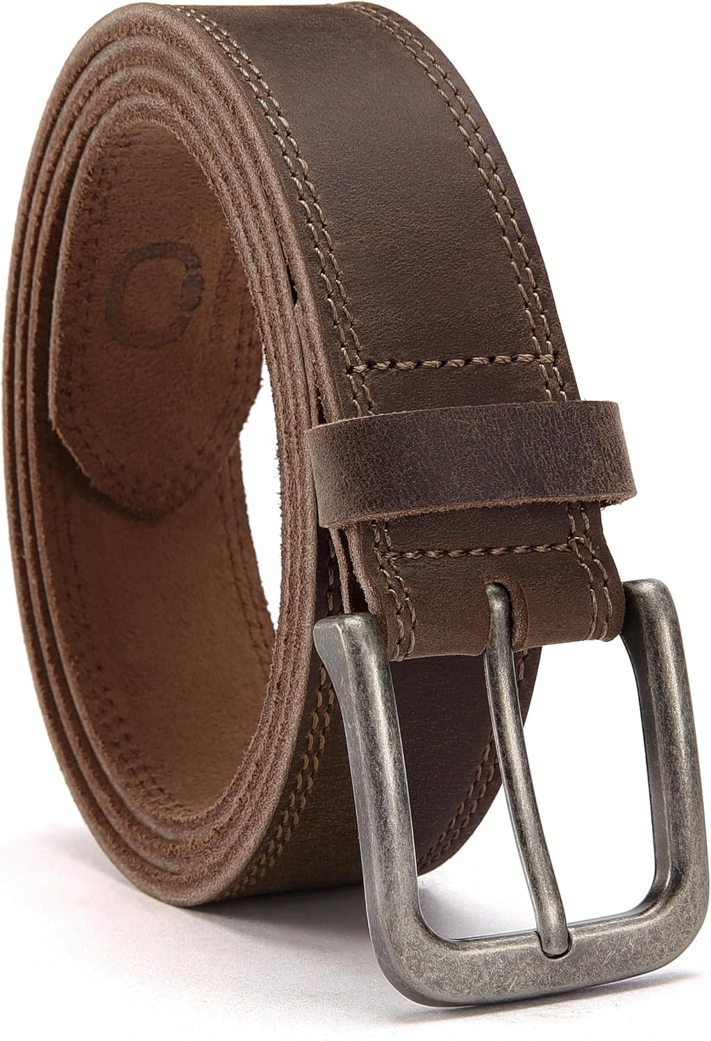 Detalle de CHAOREN 35mm Full-Grain Leather Belt for Men, 7 Oval Holes