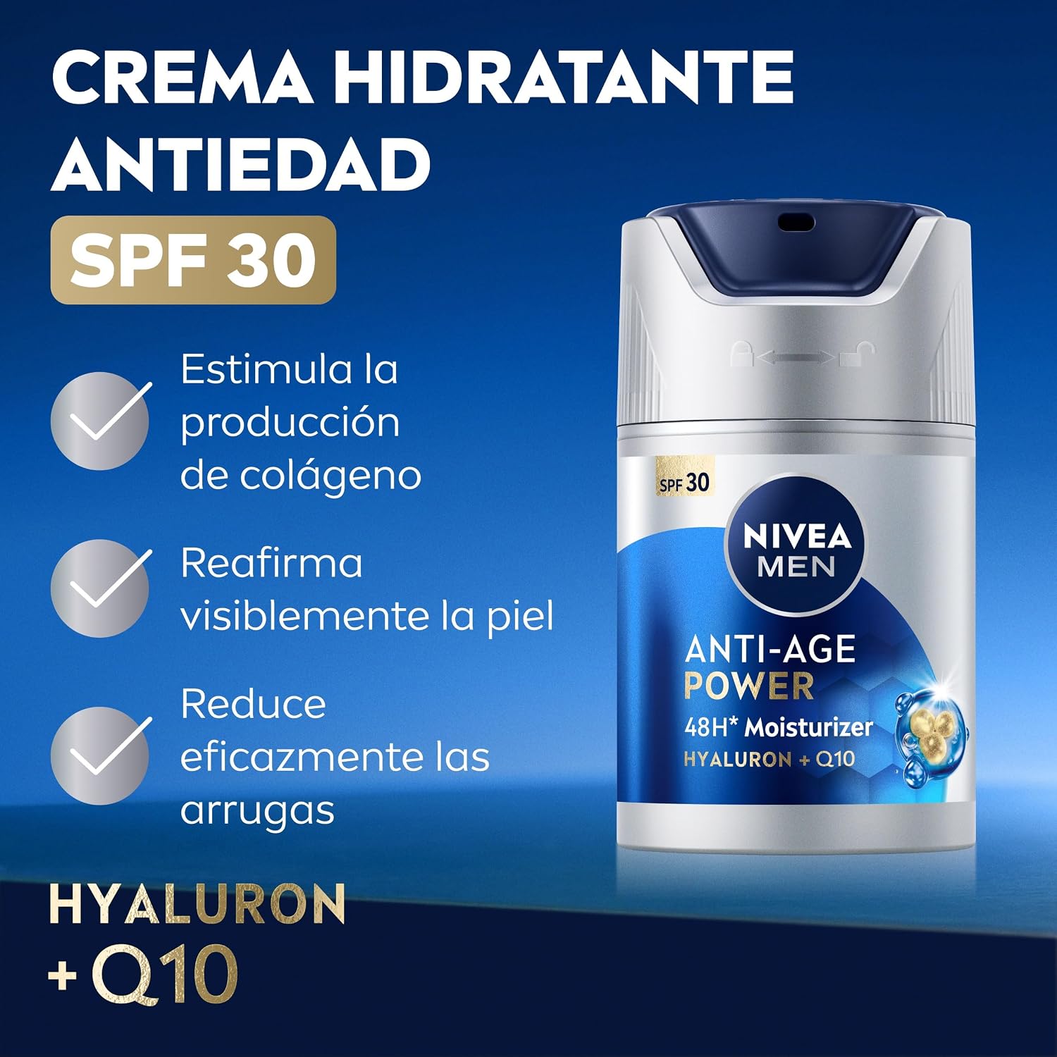 Detalle 2 de NIVEA MEN Hyaluron Crema Hidratante Antiedad FP15 50 ml