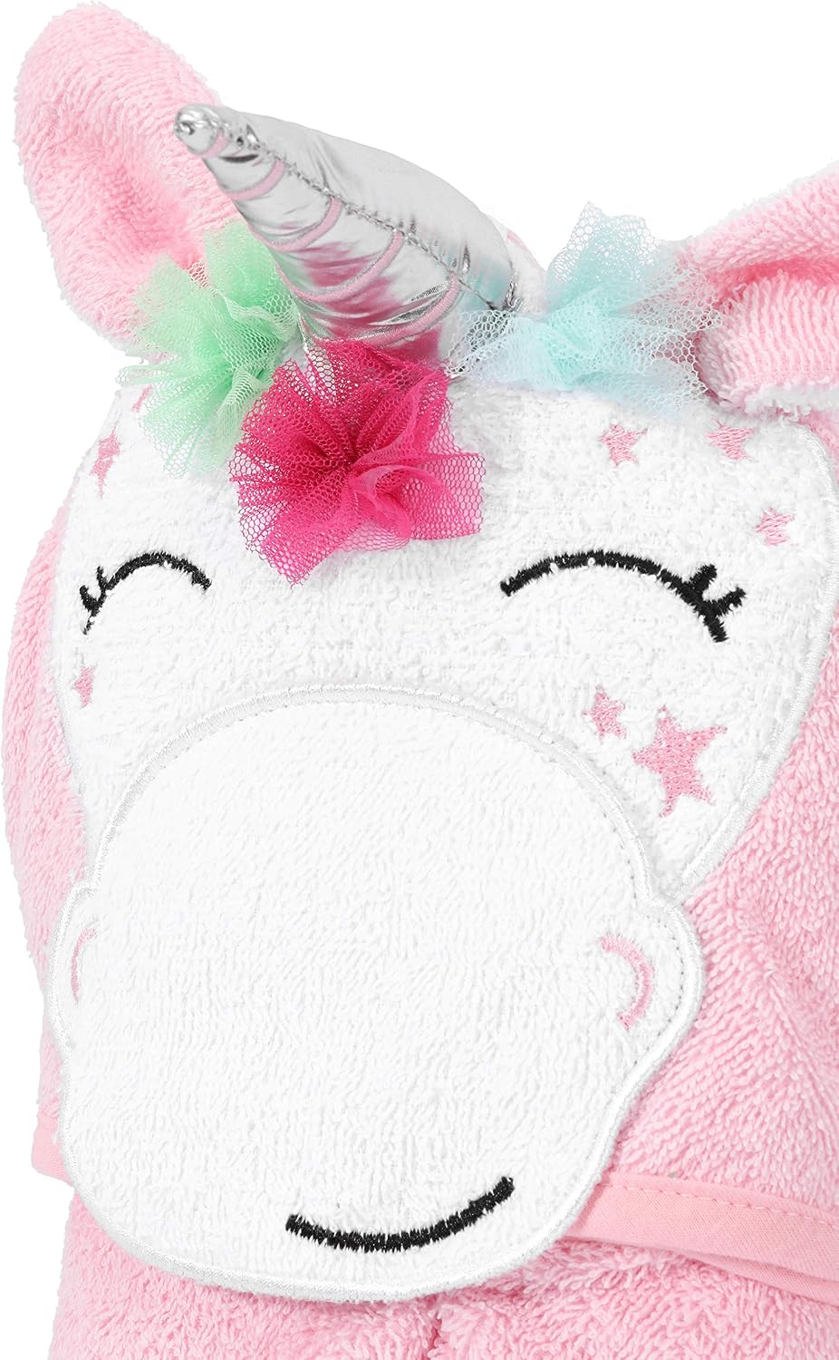 Detalle de Be Mammy Serviette à Capuche en Coton Bébé 95x95 cm Rose - Licorne