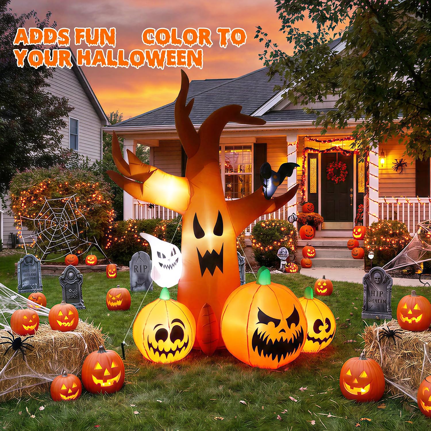 Detalle de NovaFloat 01 Halloween Inflatable Spooky Tree with Built-In LED Lights