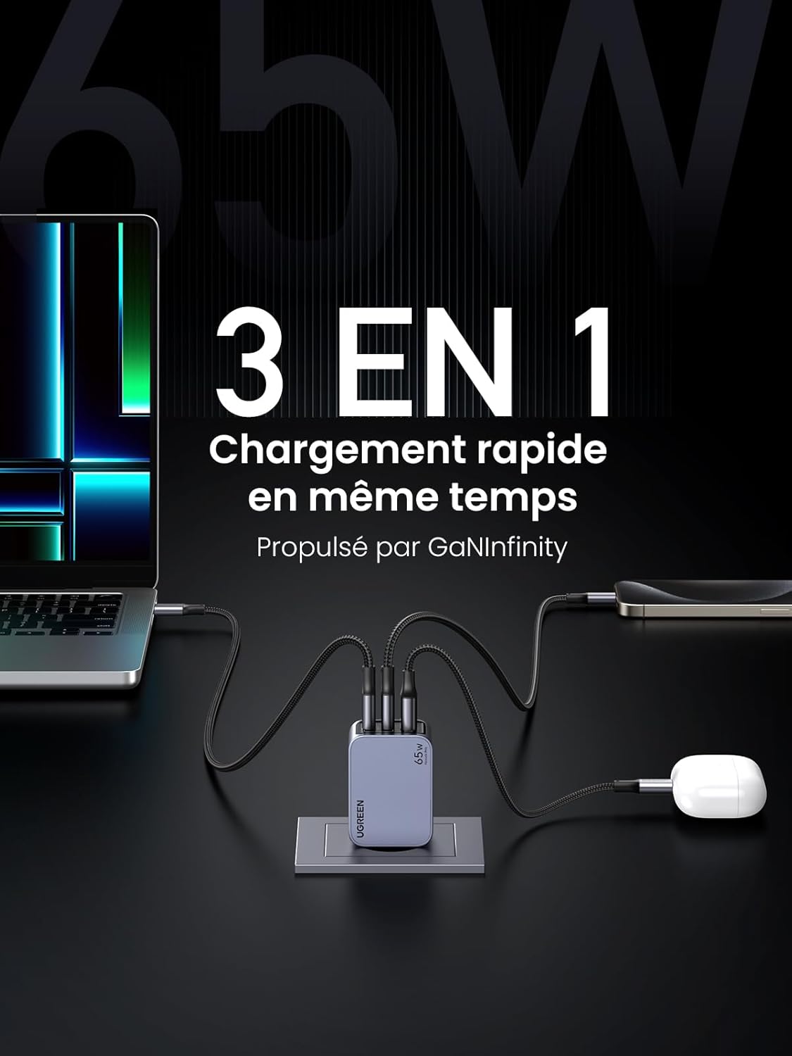 Thumbnail 2 de UGREEN Nexode Pro 65W USB-C 3 Ports