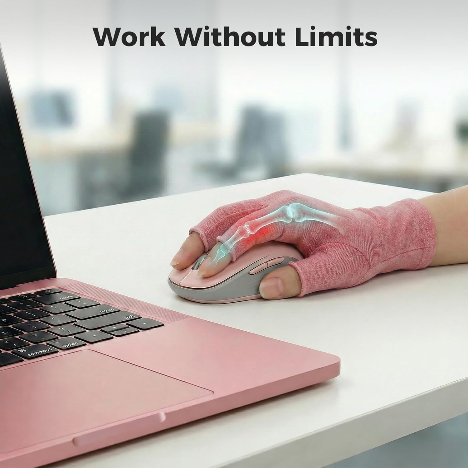 Thumbnail 3 de Donfri 2 Pairs Arthritis Gloves Fingerless Compression Gloves (Pink, M) for Rheumatoid/Osteoarthritis & Raynaud’s