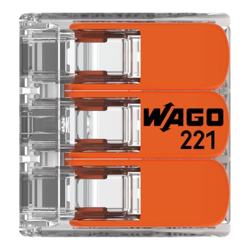 Detalle de Wago 221-413 Splicing Connector 3 Conductors with Lever — 0.14–4 mm², Pack of 50