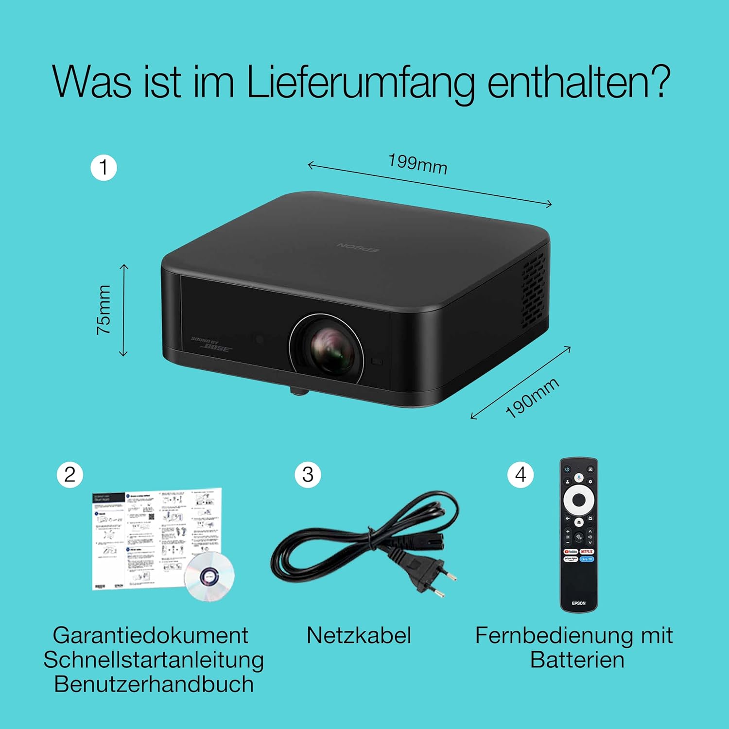 Thumbnail 3 de Epson Lifestudio Pop Plus EF-62B: Tragbarer 4K Pro UHD Smart-Projektor mit Bose Sound und Google TV