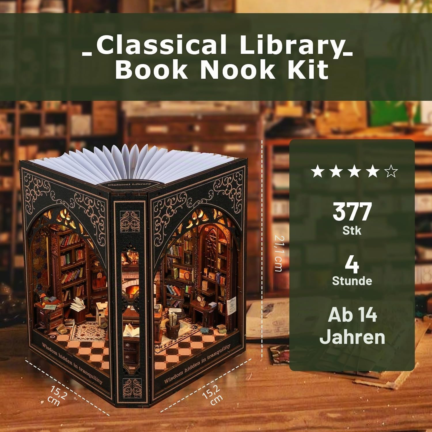 Detalle 2 de NookMaster Book Nook Kit mit LED 3D