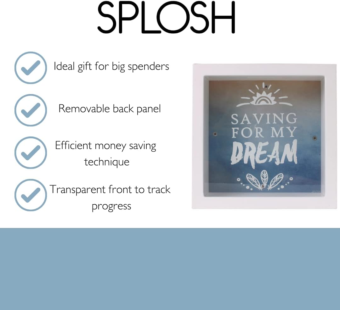 Thumbnail 1 de Splosh Saving For My Dream Fund money box for adults (decor money tin)