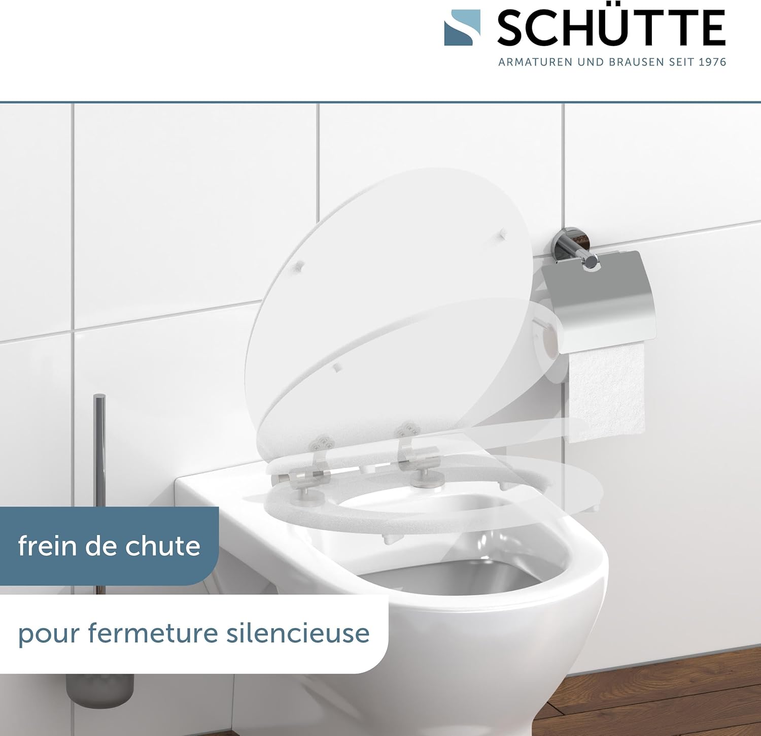 Thumbnail 3 de SCHÜTTE Abattant WC avec frein de chute – bois compressé, résistance jusqu’à 150 kg, blanc