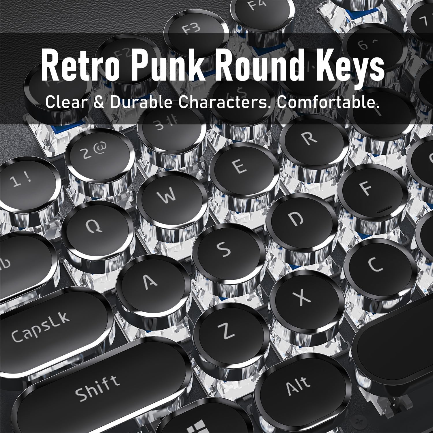 Thumbnail 4 de SEUNKWANG Typewriter Style Mechanical Gaming Keyboard TK100 with White Backlight
