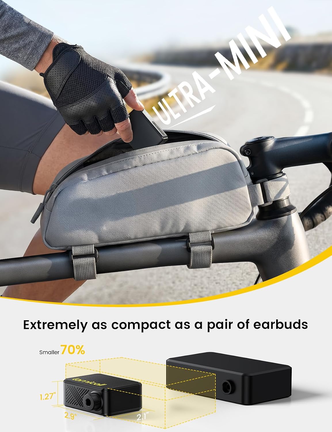 Detalle 2 de Lamicall Mini Electric Bike Pump, 120 PSI