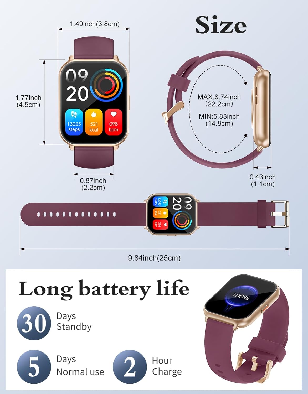 Thumbnail 6 de RUIMEN Smartwatch Donna Viola