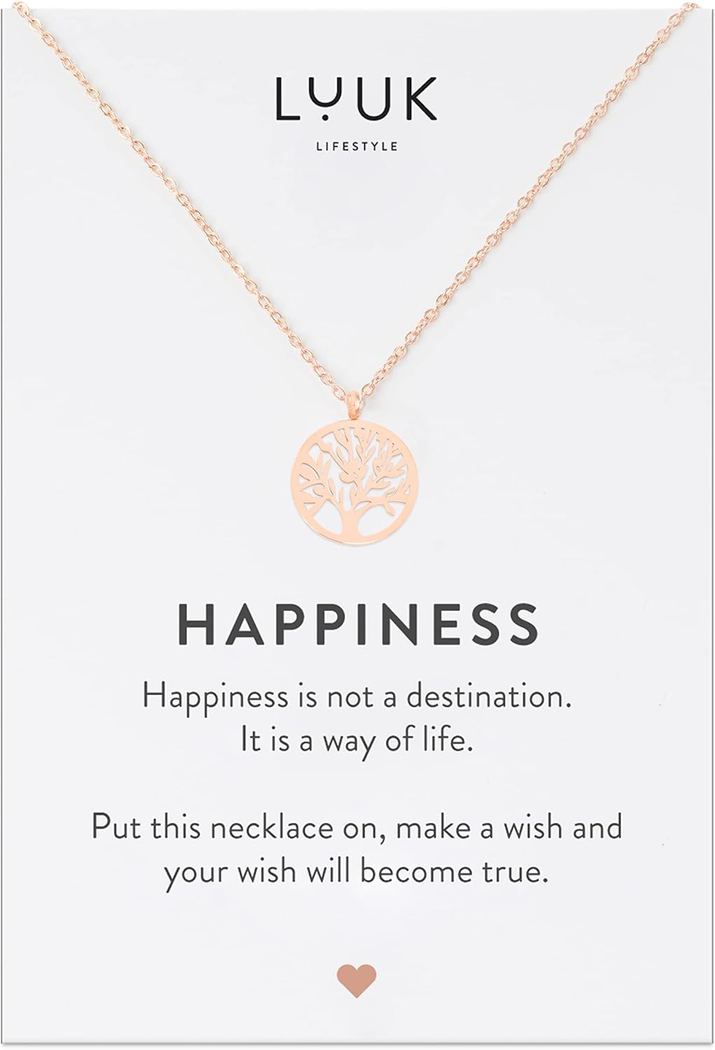 Thumbnail 6 de LUUK LIFESTYLE Collier en acier inoxydable avec pendentif soleil et carte cadeau HAPPINESS – 50 cm
