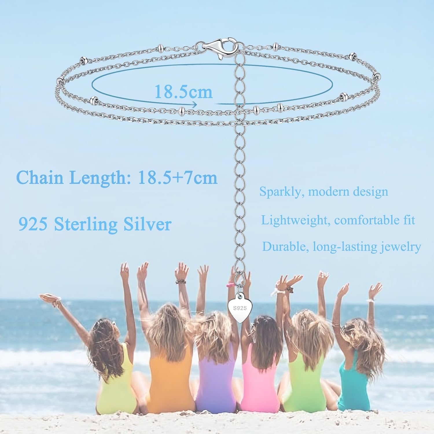 Thumbnail 6 de Cangall 925 Sterling Silver Anklet for Women 🦶