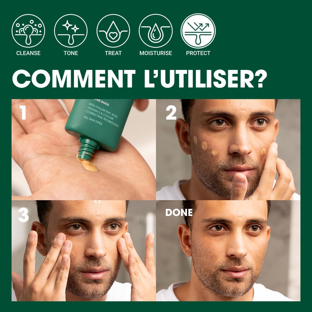 Detalle de Shakeup Cosmetics Hydratant Teinté Homme - Teinte Medium, Vegan, SPF 25, 50 ml