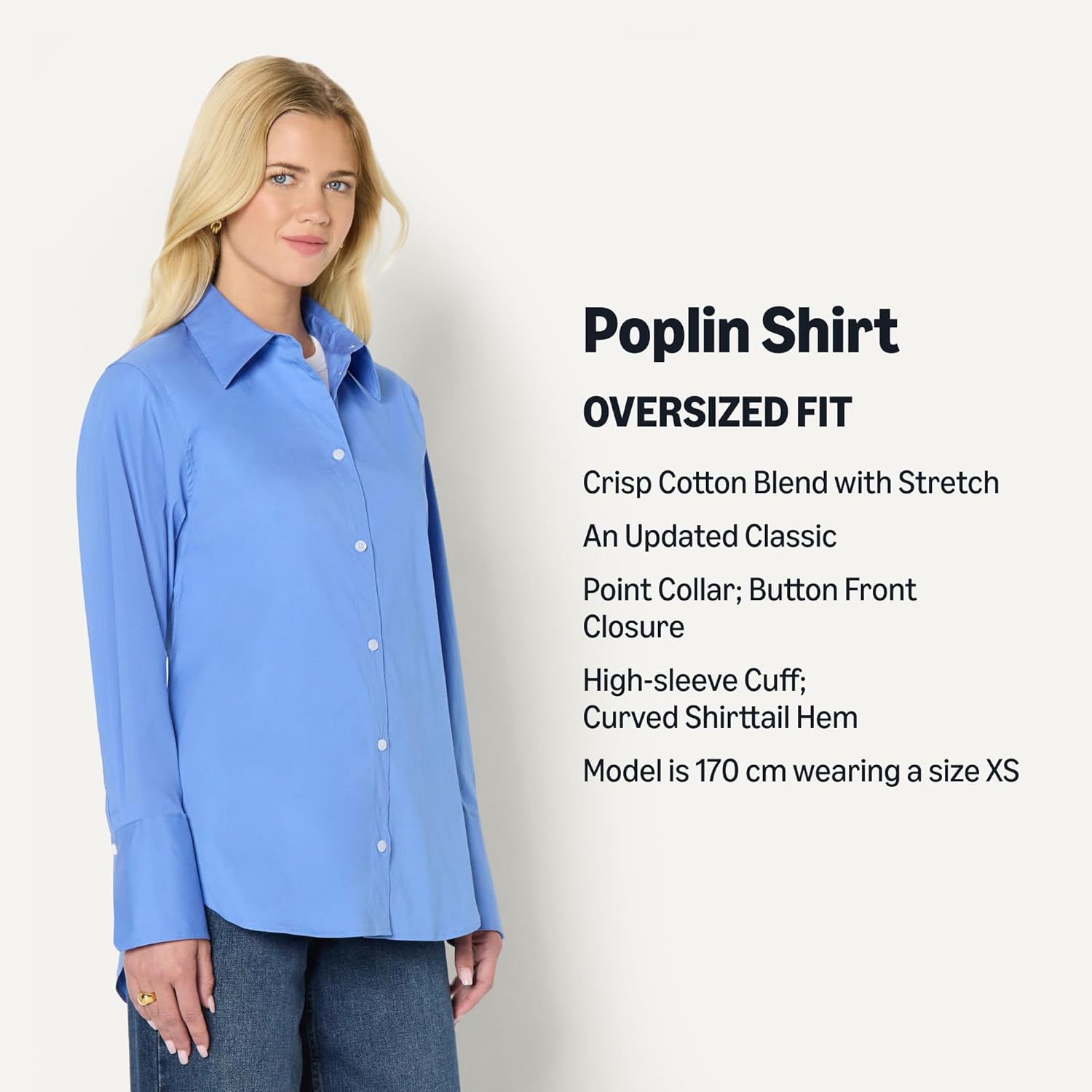Thumbnail 3 de Amazon Essentials Women's Oversized-Fit Stretch Poplin Button-Down Dress Shirt