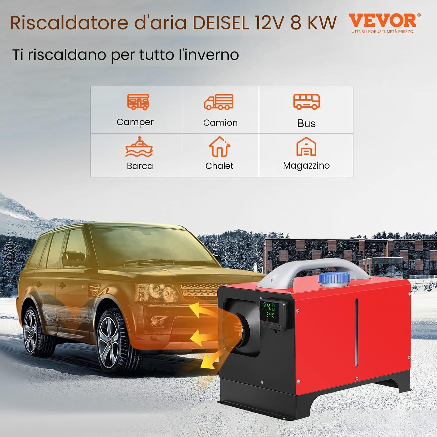 Detalle 2 de VEVOR 12V 8KW Riscaldatore ad Aria Diesel