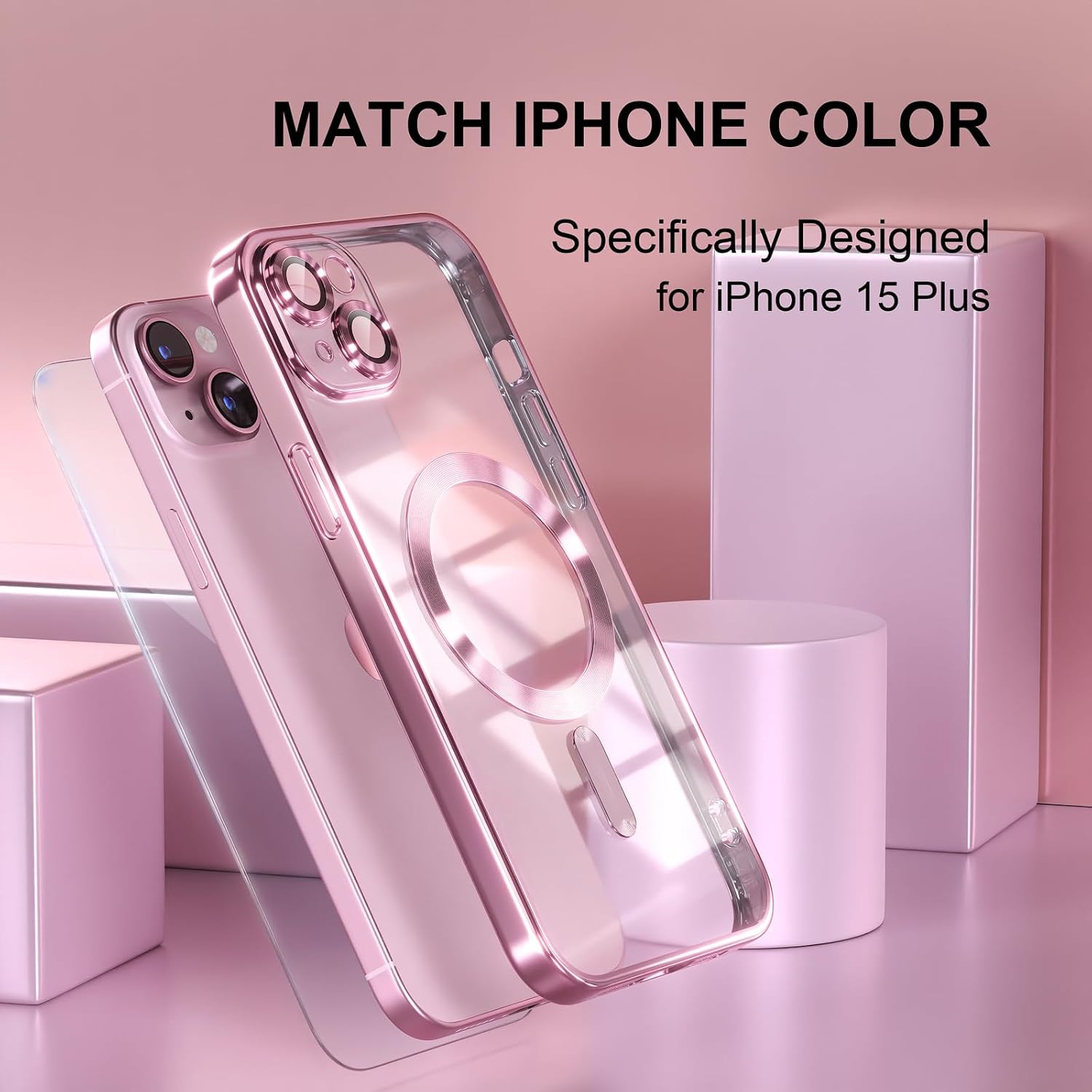 Thumbnail 6 de Misea iPhone 15 Plus MagSafe Clear Case, military drop protection