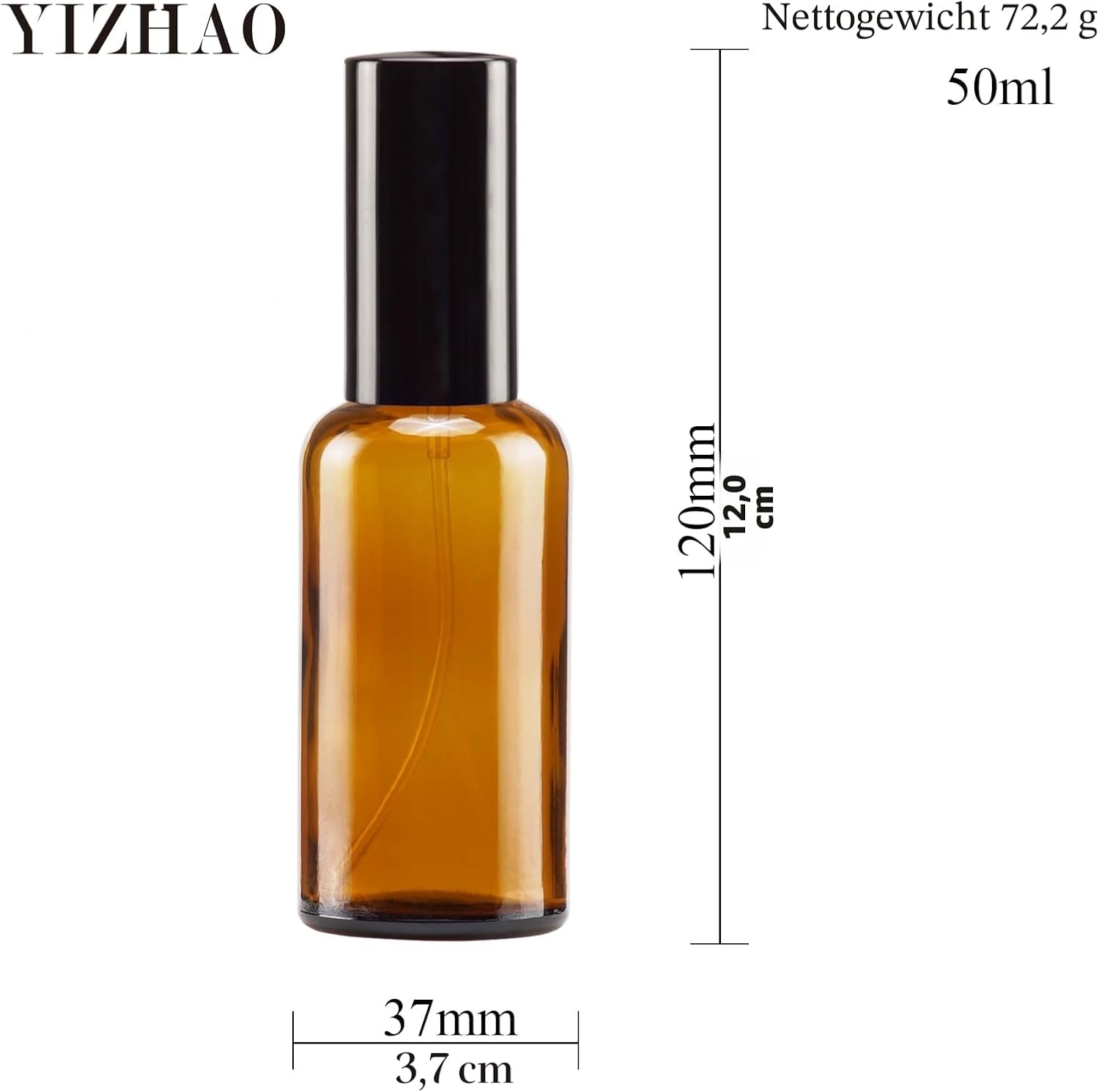 Thumbnail 1 de YIZHAO Braun Sprühflasche Glas 50ml – 6er Set, feiner Zerstäuber, dunkelbraunes Glas